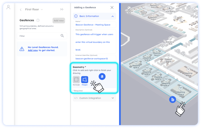 Draw a shape for your Beacon Geofence