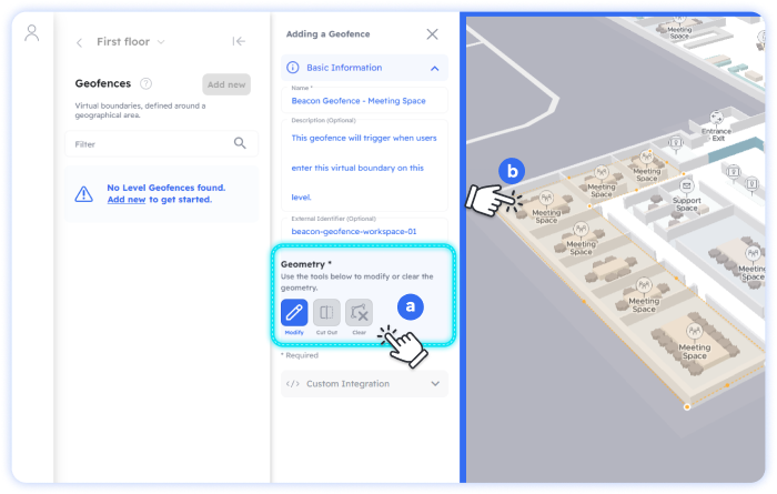 Edit Beacon Geofence shape