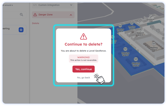 delete confirmation beacon geofence