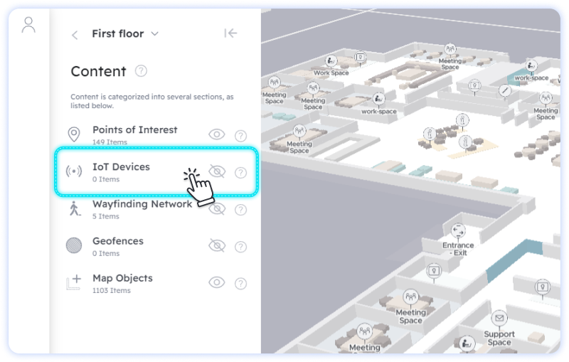 Access IoT Devices on the Content page