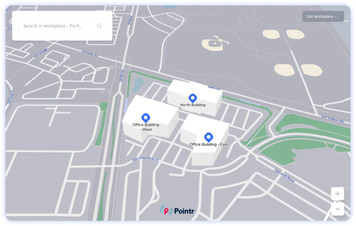 Web map widget showing newly created building