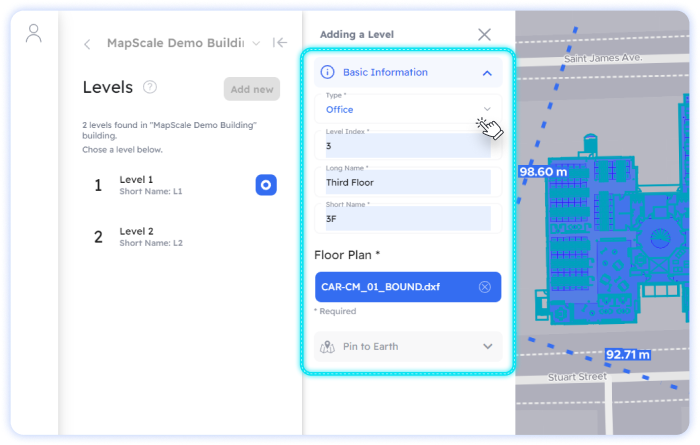 Level management page