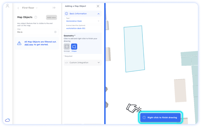 Add map objects details on Pointr Cloud Dashboard