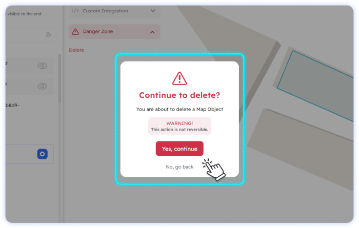 Confirm Map Object deletion