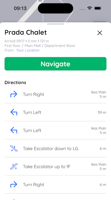 Improved navigation - Static directions list